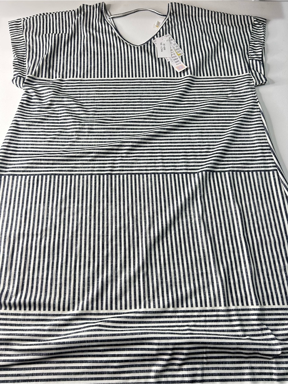 LuLaRoe 3XL Black & White Striped Maxi Dress